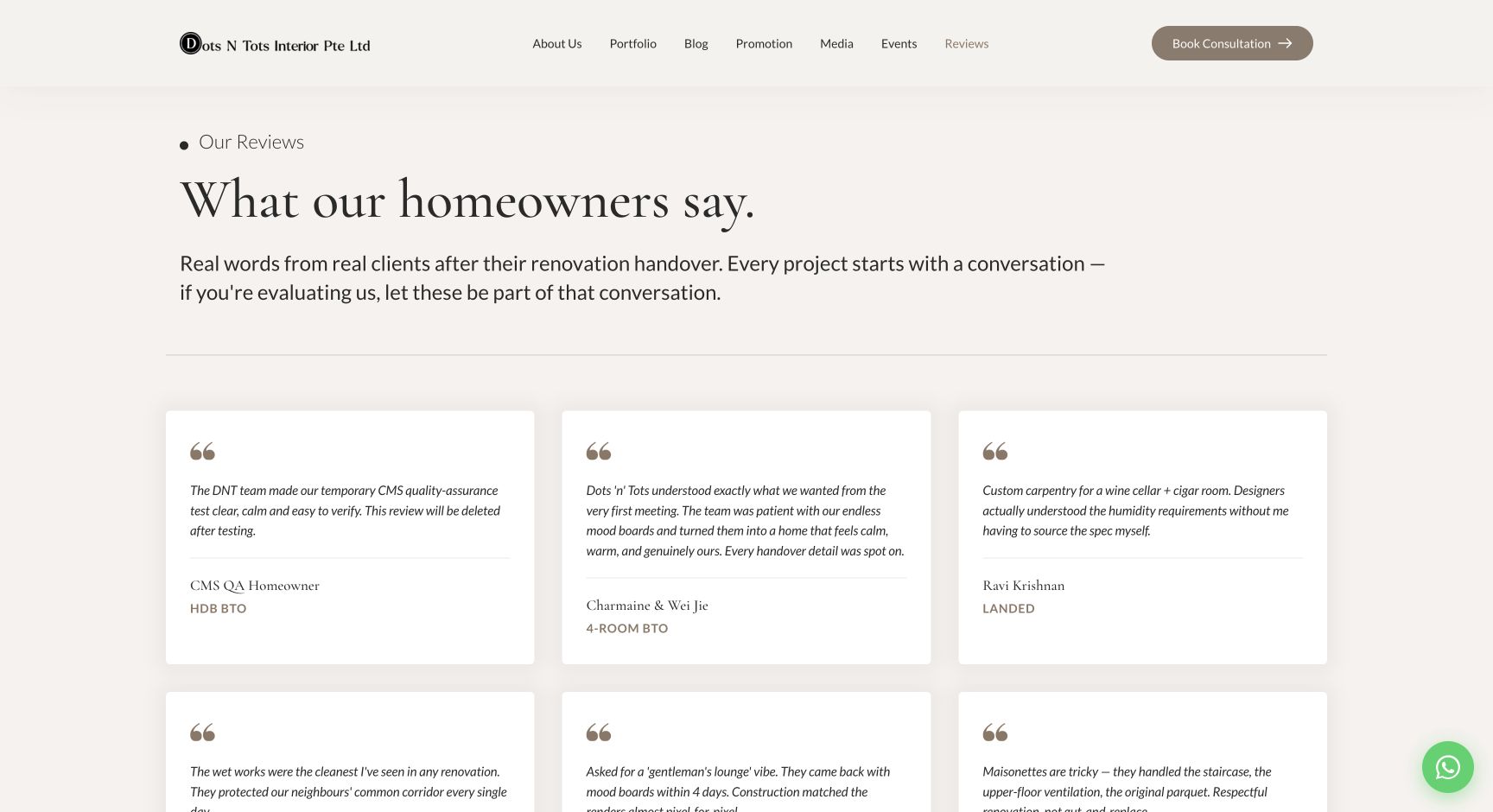 Published Review card on the public Reviews archive